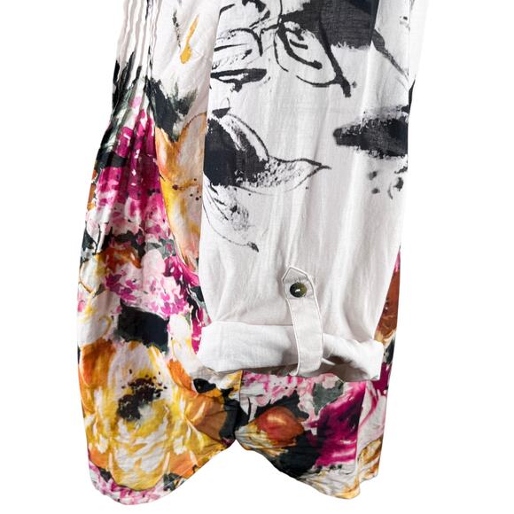 Soft Surroundings Champs De Fleur Floral Shirt Blouse L Button Down - Picture 7 of 16